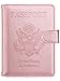Passport Holder Travel Cover Case - HOTCOOL Leather RFID Blocking Wallet For Passport, Rose Gold (Magnetic)