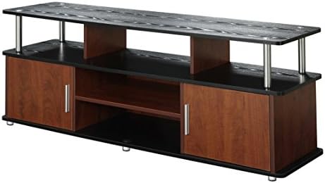Classic Rich Elegant Style Extra Large 60" TV Stand, Cherry/Black