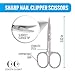 Heavy Duty Nail & Eyebrow Scissors – Stainless Steel Curved Grooming Scissors for Thick Toenails, Fingernails & Cuticles – Precision Trimmer for Men & Women – Manicure & Pedicure Tool