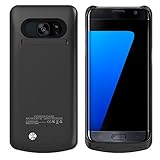 Galaxy S7 Edge Charger Case, Maxdara [Updated Version] 5200 mAh Portable External Backup Battery Charger Cover Case Pack for Samsung Galaxy S7 Edge Rechargeable Power Bank Case (Black)