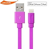 yellowknife [Apple MFI Certified] Lightning to USB Cable Sync Charger Data Cable Cord Data 3.3ft / 1m Lightning to USB Sync Charger Data Cable Cord Data for iPhone 5 5S 5C,iPad (Air/4th generation),iPad mini,iPod (7th generation),iPod touch (5th generation)&iPod nano(7th generation) (Light Rose Red)