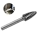 YUFUTOL SF-5 Tungsten Carbide Burr Tree Shape Radius End Double Cut Rotary Burr File(1/2” Cutter Dia X 1”Cutter Length) with 1/4'' Shank 45mm Length,1pcs