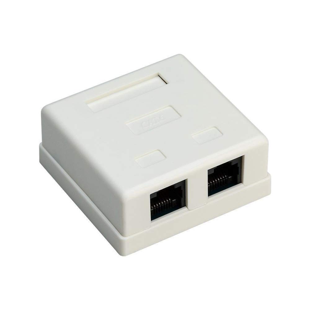 goobay 77633 2-port RJ45 junction box, CAT 6, UTP
