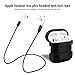Yometome AirPods Case, Shockproof Silicone Protective Cover Accessories Skin with Earphone Sports Anti-lost Strap Rope for Apple Air pods Charging Ear Hook Dock Cases Black