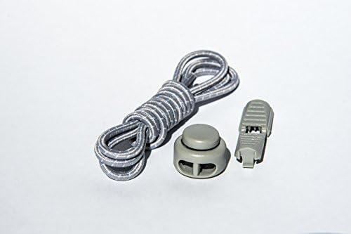 EASY LASES Elastic No Tie Shoelaces (Cool Greay)