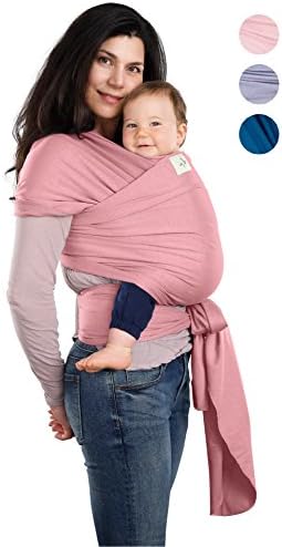 BabyWaybe Wrap Sling Carrier for Infants and Newborn - Perfect Shower Gift - Breathable Soft Stretchy Carrier - Safe and Easy to Use - 4-in-1: Soft Carrier, Baby Sling, Postpartum Belt, Nursing Cover