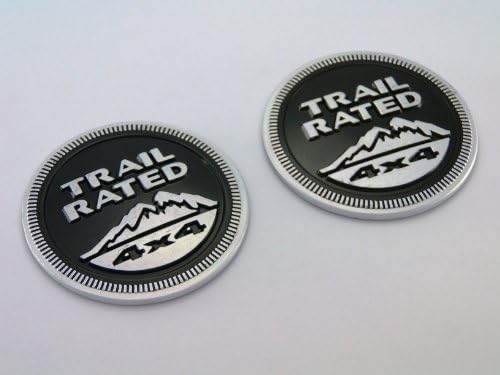 Jeep Trail Rated 4X4 Nameplate Black Emblem Wrangler Grand Cherokee Liberty 2pc