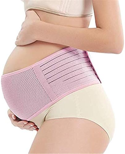 Vikes Maternity Support Belt- Breathable Pregnancy Belly Band Abdominal Binder- Adjustable Back/Pelvic Support- One Size (Pink)