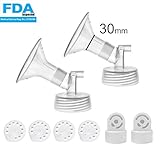 Maymom Wide Neck Pump Parts for spectra S1/S2 Pumps; Incl Wide Mouth 30mm Extra Large Flanges, Valves, Membranes; Not Original Spectra Flange; Replaces Spectra Duckbills, Spectra Shield