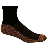 Copper Sole Men's Pro Therapy Cupron Ankle Socks, Black, Shoe: 6-12