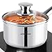 HOMI CHEF Mirror Polished NICKEL FREE Stainless Steel 1 QT(Quart) Sauce Pan with Lid (No Toxic Non Stick Coating, 5.5 Inch) - Mini Saucepan Cookware - Sauce Pot Handy Pot - Small Cooking Pot