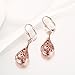 Jechin Women's Rose Gold Plated Skeleton Dangle Earrings