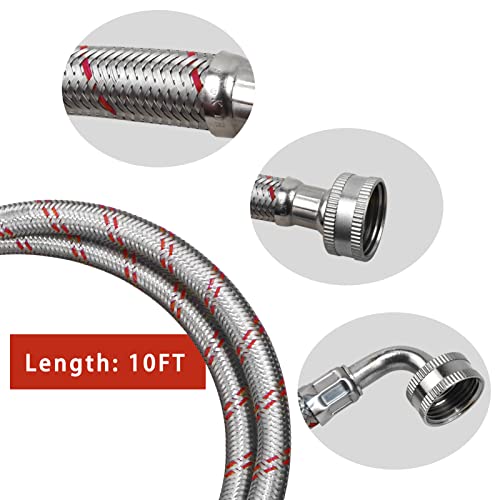 Washing Machine Hoses, 2 Packs 10 FT with 90 Degree, Lead Free Washing