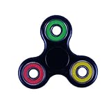 Tri-Spinner Fidget Toy Ceramic Bearing EDC Focus Toy for Killing Time Stress Reducer (Black+Multicolor)