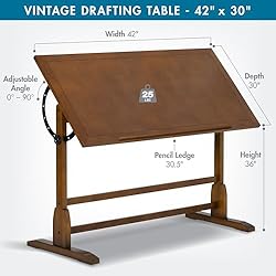 Studio Designs Vintage Drafting Table - Antique