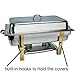 Tiger Chef 3-Pack 8 Quart Full Size Buffet Chafing Dish Set with Gold Accents and Gel Fuel Cans