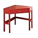 SilkWood Studio Ellen Space Saving 1 Drawer Corner Desk, Red