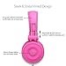 Kids Headphones-noot products K22 Foldable Stereo Tangle-Free 3.5mm Jack Wired Cord On-Ear Headset Children-Flamingo Pink/Graythumb 1