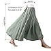 ASHER FASHION Women's Bohemian Style Elastic Waist Band Cotton Linen Long Maxi Skirt Dress (95CM, Black)