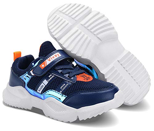 Vivay Boys Lightweight Sneakers Breathable Running Shoes Walking Shoes Fashion Sneakers for Boys Size 12 Blue - Thumbnail 5