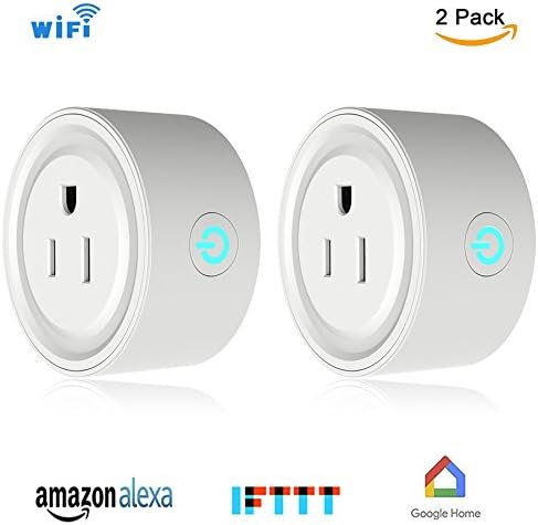 Smart Plug Wi-Fi Mini Socket Outlet with Voice control and Timer Function Works with Amazon Alexa and Google Home IFTTT, , No Hub Required 2 Pack