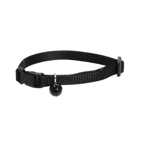 Black Cat Collar. Safety Release Buckle.! Free Bell. Adjustable Collar