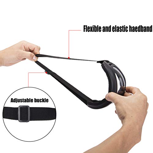 Unisex Pilot Motorcycle Goggles Ski Snowboard Anti-UV Anti-fog Protect Safety Glasses