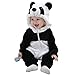 Idgirl Unisex-baby Winter Flannel Romper Panda Outfits Suit (100CM (13-18months), Panda)
