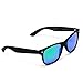 Polarized Flat Mirrored Reflective Revo Color Lens Large Horn Rimmed Style Sunglasses (Mirrored Green)