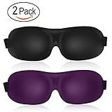 3D Sleep Mask (leeken New Design 2 Pack) Eye Mask for Sleeping - Contoured Eyemask - Blindfold Airplane mask- Night Blinder Eyeshade for Men Women