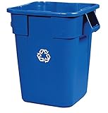 Rubbermaid Commercial Recycle Bin, 40 Gallon, Blue, FG353673BLUE