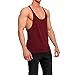 OA Men's Stringer Cotton Tank Tops Raw Edge Vest Wine Red L