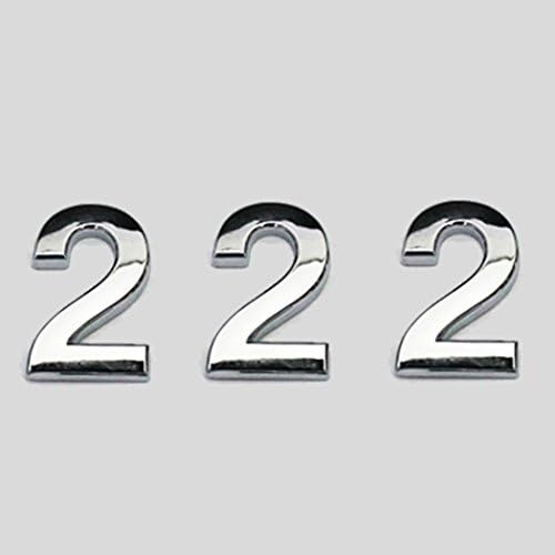 THREE TO ONE House Mailbox Number Sign Arcylic Adhesive Sticker for Door House Mailbox Street Address Car 2.8" 3PCS Silver (2)