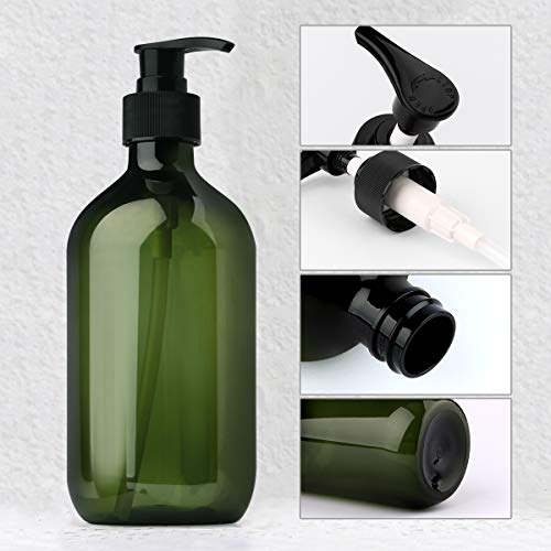 Yebeauty Pump Bottle, 2 Pack Pump Lotion Dispenser 17oz/500ml Empty Bottle with Pump Multipurpose for Emulsion Shampoo or Body Wash Bottle,Green