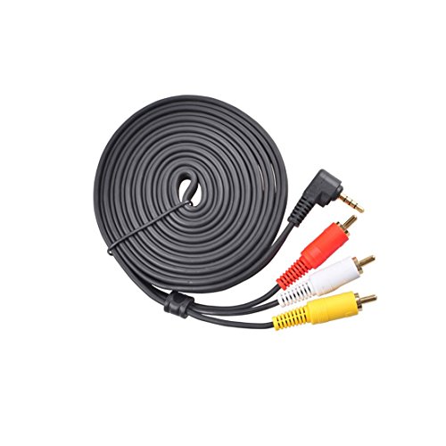 HTTX 3.5mm Male Audio Stereo Jack to 3 RCA Female AV Camcorder Adapter Connector Extension Cable 90 Degree Angled 4 Pole 10-Feet
