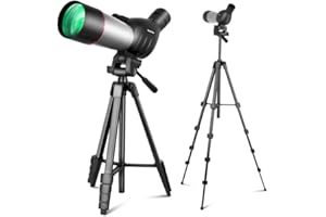 Nexiview 25-75x60 Spotting Scope with 64in Tripod, Carry Bag - Clear Low Light Vision Spotting Scopes - Fogproof Spotting Scopes for Target Shooting, Hunting, Birding, Wildlife Viewing (Grey)