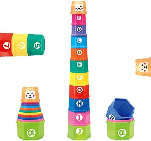 Nuheby Cubos Apilables Playa Juguete Bebe 6 Meses-Bloques Construccion Bebe Apila y Descubre con 11 Cubos de Colores: Amazon.es: Juguetes y juegos