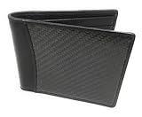 Real Carbon Fiber Wallet w/ RFID blocking tech, Leather at hinges and trim - ID Window