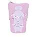 iSuperb Cartoon Telescopic Stand Up Pencil Case Pen Bag Cute Animal Office Student Stationery Bag Cosmetic Organizer Pouch (White sheep)