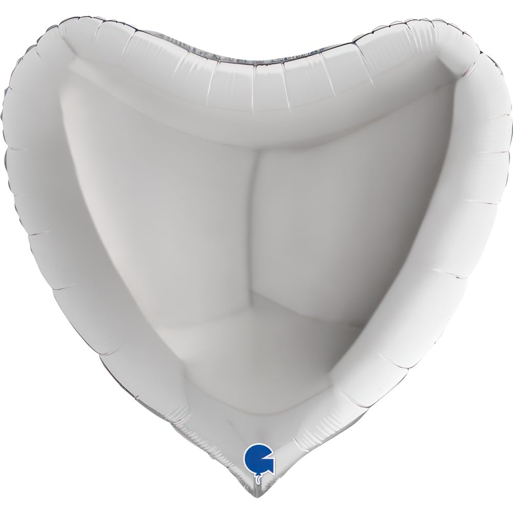 Grabo Heart Balloon Single Pack, Length- 36 Inch, Colour- Silver