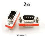 CablesOnline DB9 Null Modem Male to Male Slimline Data Transfer Adapter/Gender Changer , (2-Pack) (AD-N05M-2)