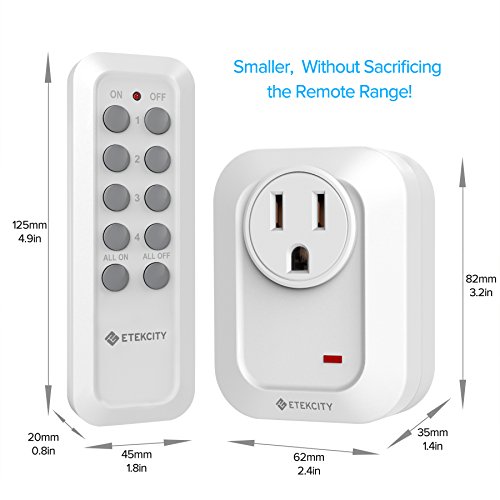 Etekcity Upgraded Version Remote Control Outlet Wireless Light Switch