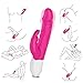 PHANXY Realistic Vibrator with Bunny Ears for G-spot Clitoris Stimulation, Waterproof Rechargeable Dildo Vibrator with 9 Strong Vibrations Dual Motor Stimulator for Women Solo or Couple Fun