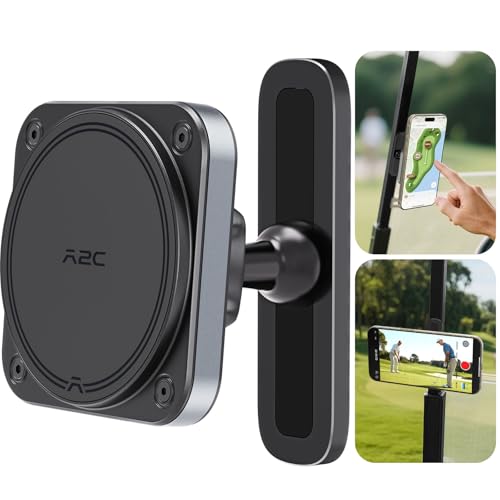 A2C Upgraded Magnetic Golf Cart Phone Holder Compatible with MagSafe iPhone 17 Pro Max 16 Plus 15 14 13 12 Fits EZGO Club Car Yamaha Icon, Golf Cart Accessories Essential Gift for Father Men Dad Women