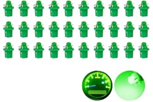 OtpOutopa Guage Cluster Speedometer Light Bulbs Super Bright 17 18 27 37 58 86 2721 Bulb T5 B8.5d COB 1SMD Led Dashboard Dash Cluster Speedmeter Instrument Panel LED Light Bulbs (Green,30PCS)