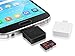 Dash Micro - Mini MicroSD Card Reader for Android, with Case & USB-MicroUSB Adapter, White