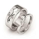 EVBEA Wedding Bands Vintage Flower Promise Rings for Couples