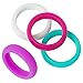 Pomê - Silicone Wedding Ring Bands for Women - Stylish & Affordable Silicone Rubber Wedding Rings for Everyday Use & An Active Lifestyle - Set of 4