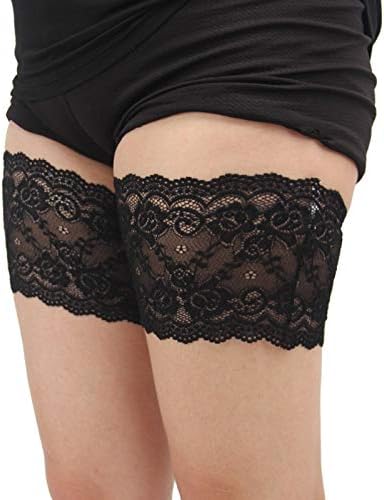 XWBO Women 1 Pair Elastic Lace Thigh Garter Bands Prevent Rubbing Chafing Anti Slip