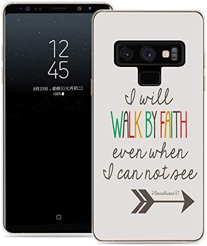 Case for Note 9 / IWONE Protective Durable TPU Rubber Fashion Designer Cover Skin Compatible for Samsung Note 9 for Galaxy Note9 + Bible Verse Corinthians Christian Songs